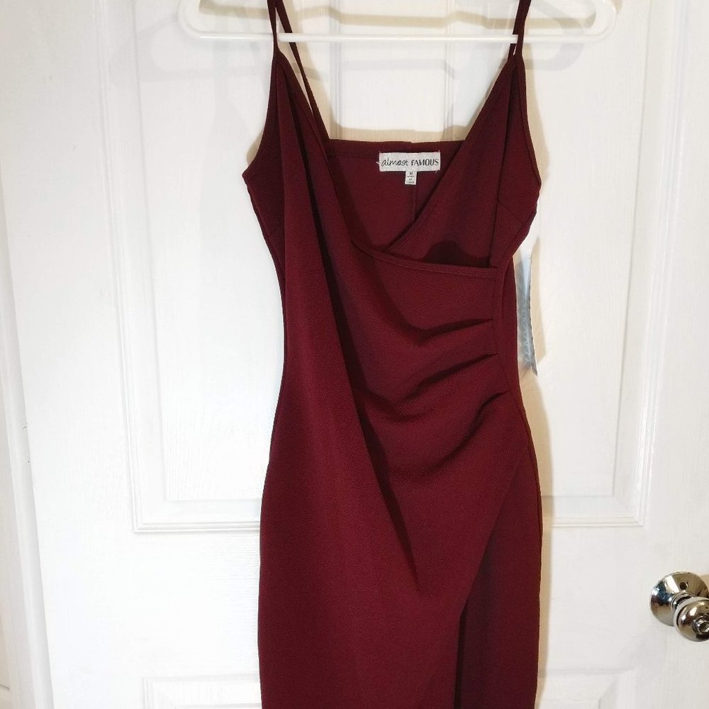 Almost Famous Burgundy Wrap Dress